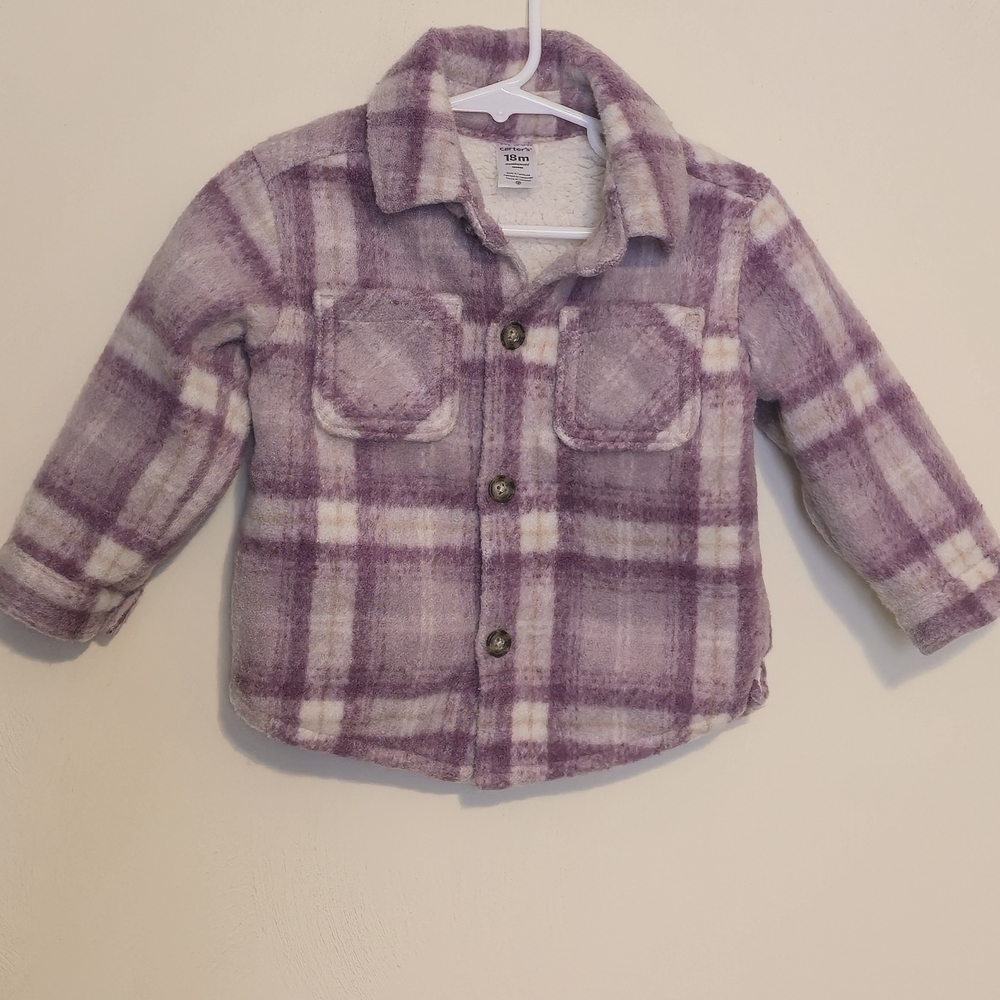 Carter's Purple Plaid Fleece Jacket